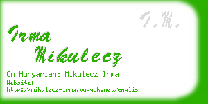 irma mikulecz business card